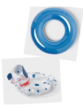 Sun Squad Inflatable Swim Tube & Split Ring Glitter Swim Tube Set For Ages 3-9+